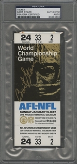 Super Bowl I Full Ticket Signed By Bart Starr (PSA/DNA)